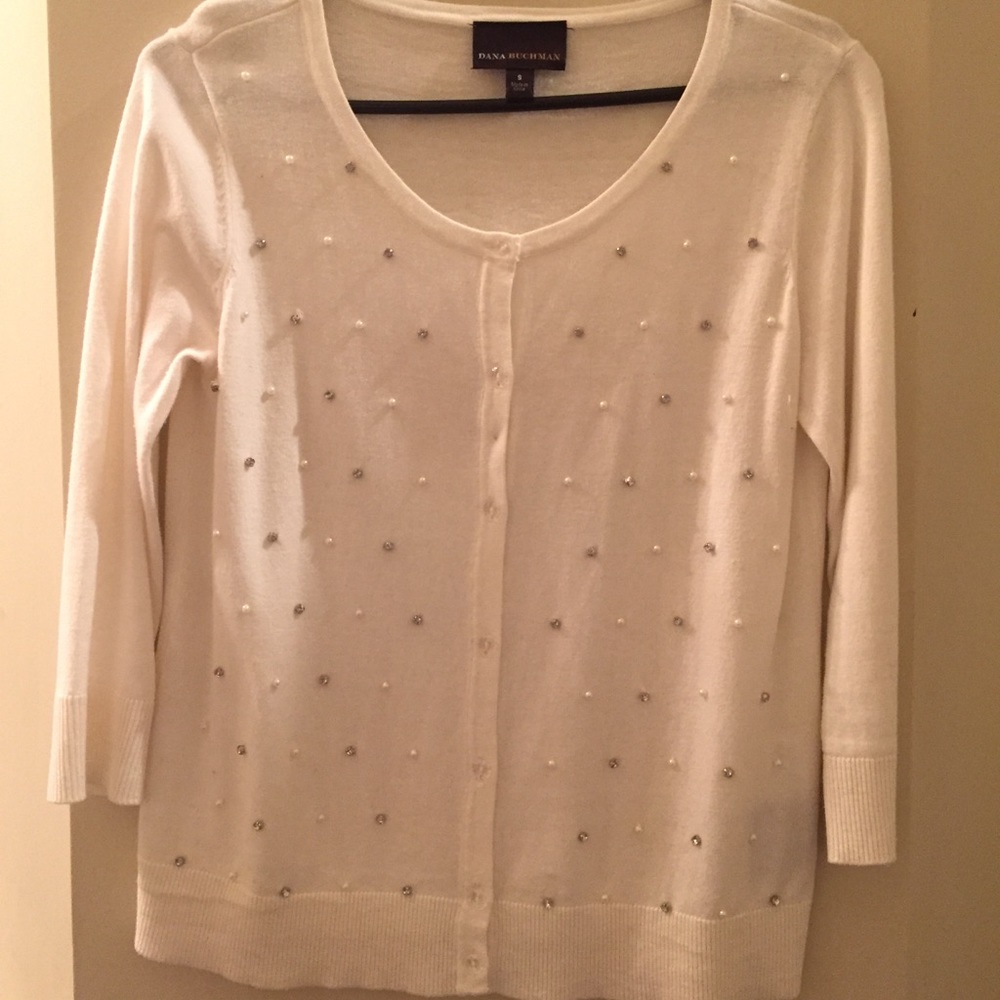 DANA BUCHMAN PRETTY HOLIDAY CARDIGAN SWEATER SM